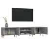 vidaXL TV Cabinet Grey Sonoma Engineered Wood, Solid Eucalyptus Wood