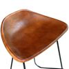 vidaXL Bar Chair Set of 6 Brown Real goat leather Standard Footrest