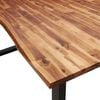 vidaXL Dining Table Natural wood with black legs