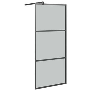 vidaXL Walk-in Shower Wall 31.5"x76.8" Dark ESG Glass Black