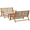 vidaXL Garden Chairs with Table 3 pcs Beige 35.4" x 17.7" x 15.7