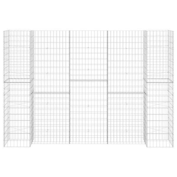 vidaXL Gabion Planter Silver Steel wire Large Heavy Weight Endurance