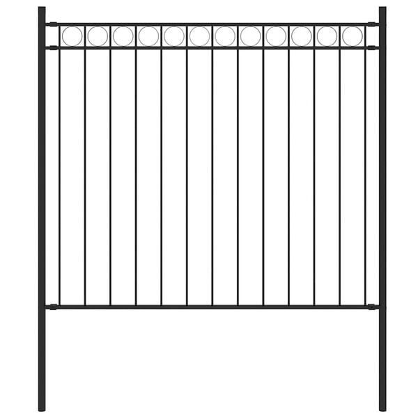 vidaXL Garden Fence Steel 5.6x2.6' Black