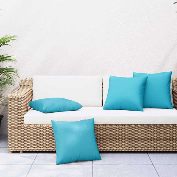 vidaXL Scatter Pillows Plain 4 pcs Turquoise 15.75 x 15.75 in