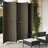vidaXL Room Divider 6 Panels Gray Poly Rattan