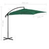 vidaXL Cantilever Garden Parasol Green Polyester Large Tiltable