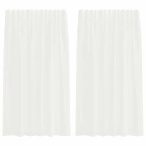 vidaXL Voile Curtains with Rod Pockets 2 pcs White