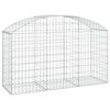 vidaXL Gabion Basket Silver Galvanized iron 59.1 x 19.7 x 31.5/39.4 in
