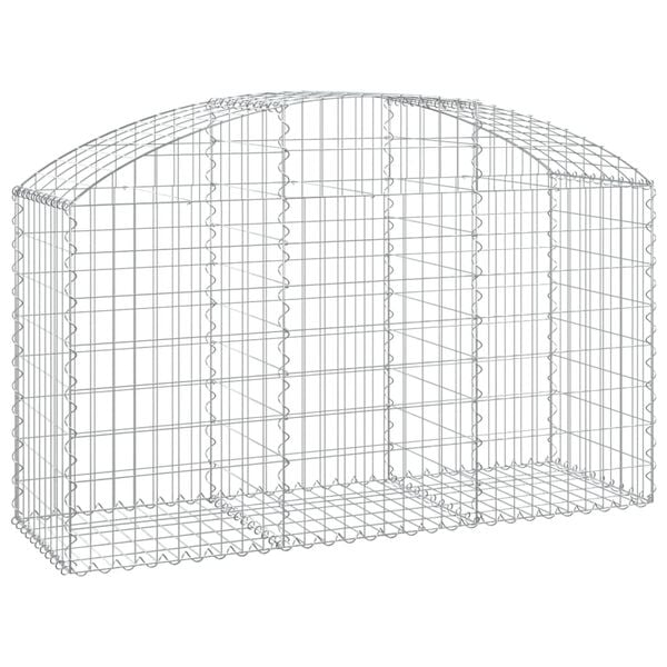 vidaXL Gabion Basket Silver Galvanized iron 59.1 x 19.7 x 31.5/39.4 in