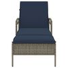 vidaXL Sun Lounger with Cushion Grey 24.8 x 78.7 x 31.9" Poly Rattan (US only)