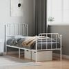 vidaXL Metal Bed Frame without Mattress with Footboard&nbsp;White 31.5"x78.7"