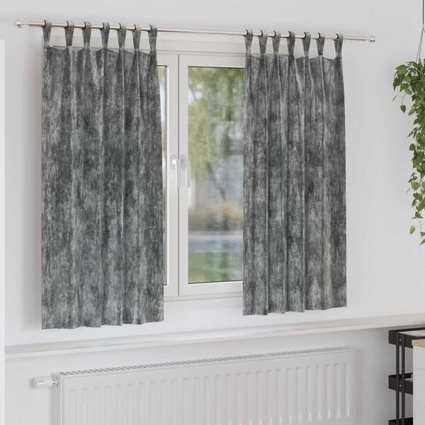 vidaXL Velvet Curtains 2 pcs Grey 68.90 x 55.12 in Velvet