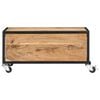vidaXL Coffee Table Natural Acacia Solid Acacia Wood Medium Rollable