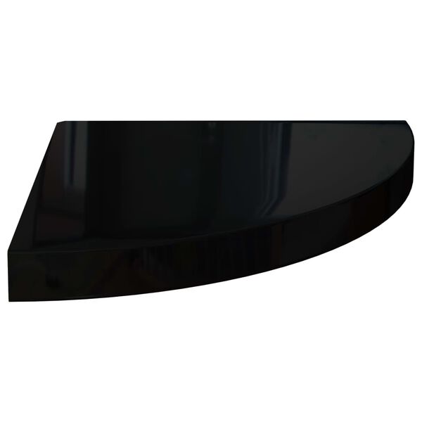 vidaXL Corner Shelf High gloss black MDF 13.8x13.8x1.5 in Corner Shelf