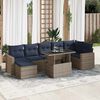 vidaXL 8 Piece Patio Sofa Set with Cushions Gray Poly Rattan Acacia