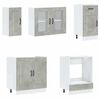 vidaXL Kitchen Cabinet Set Concrete grey Engineered wood, glass