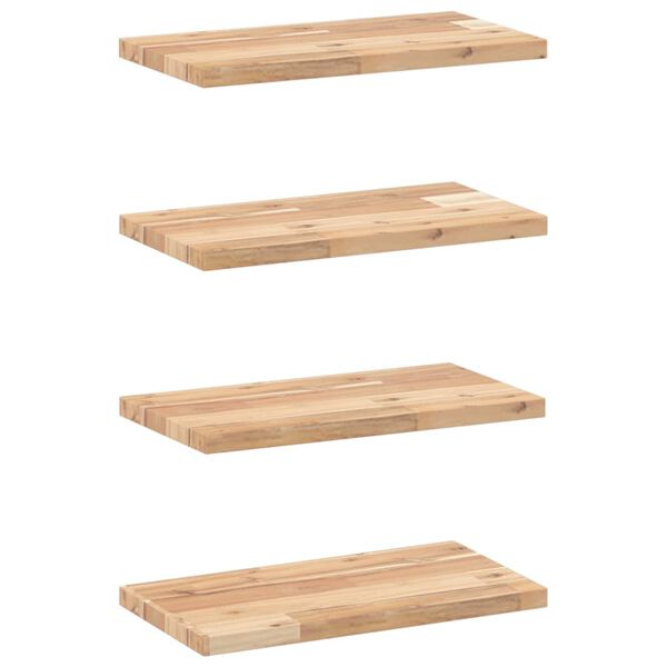 vidaXL Floating Shelves 4 pcs 15.7x7.9x0.8" Untreated Solid Wood Acacia