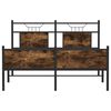 vidaXL Bed Frame Smoked Oak Engineered Wood and Steel Full Bed Frame