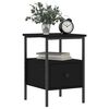 vidaXL Bedside Cabinet Black Engineered wood, Iron Standard