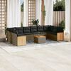 vidaXL Garden Sofa Set Grey PE rattan Large Modular Garden Sofa Set