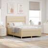 vidaXL Box Spring Bed with Mattress Cream 63" x 78.7" fabric