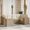 vidaXL Garden Sofa Set Beige PE rattan Large Adjustable Feet