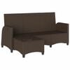 vidaXL Reclining Garden Sofa Brown PE rattan, powder-coated steel Medium