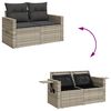 vidaXL Garden Sofa Set Light Grey, Dark Grey PE Rattan, Powder-Coated Steel