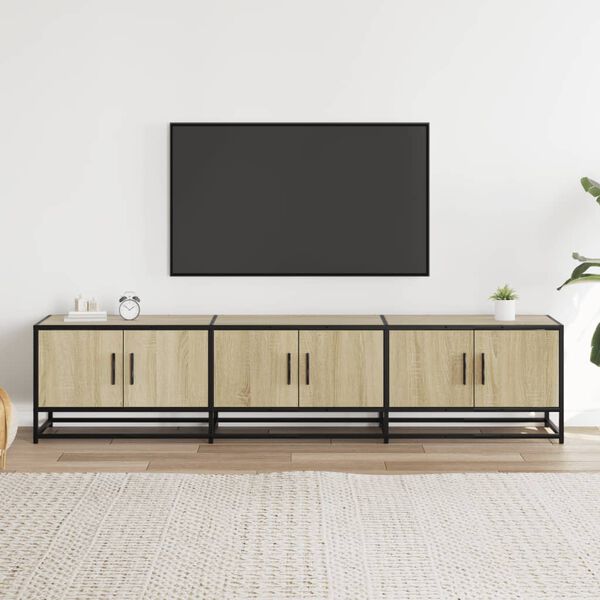 vidaXL TV Cabinet Sonoma oak Engineered wood, metal Large TV Cabinet