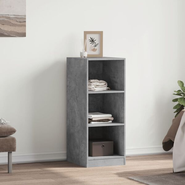vidaXL Wardrobe Concrete grey Engineered wood Compact Warehouse