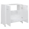 vidaXL Bathroom Cabinet High gloss white Engineered wood Small