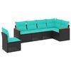 vidaXL Patio Sofa Set Black PE Rattan Large UV-resistant materials