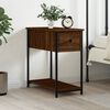 vidaXL Bedside Cabinet Brown Oak Engineered wood, Iron Compact