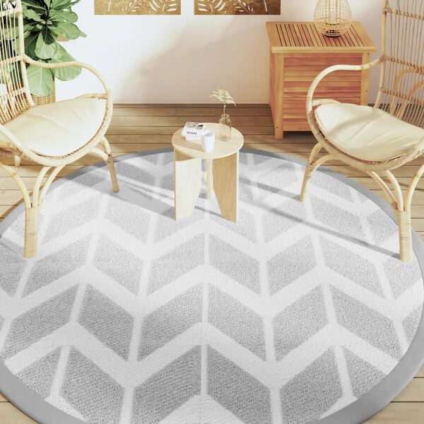 vidaXL Outdoor Carpet Grey Polypropylene (PP) Large Reversible