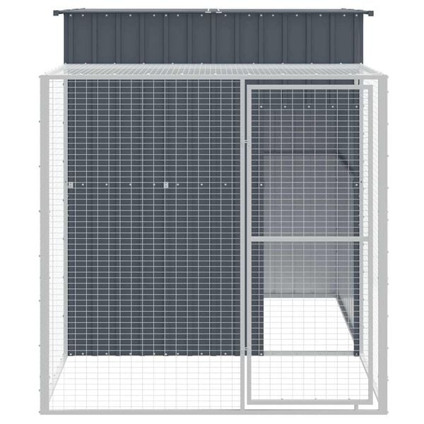 vidaXL Chicken Cage Anthracite Galvanized steel Large Durable