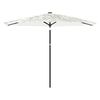 vidaXL Garden Parasol White Powder-coated steel and polyester Large