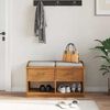 vidaXL Hallway Bench Acacia wood finish Solid pinewood Medium Storage