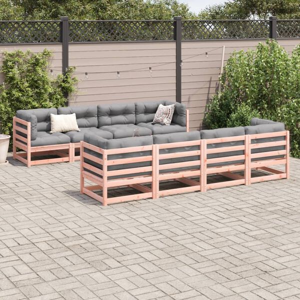 vidaXL Garden Sofa Set Grey Douglas Fir Wood Large Modular