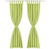 vidaXL Micro-Satin Curtains 2 pcs with Loops 55.1x68.9" Green