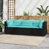 vidaXL Patio Lounge Set Black, Water blue