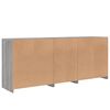 vidaXL Sideboard Grey sonoma Engineered wood, Glass 63.8 x 14.6 x 26.4 in