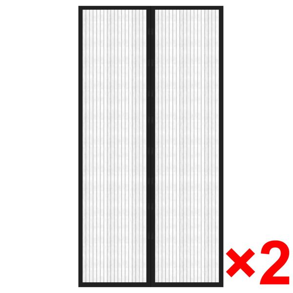 vidaXL Insect Door Curtains 2 pcs 82.7"x39.4" Magnet Black