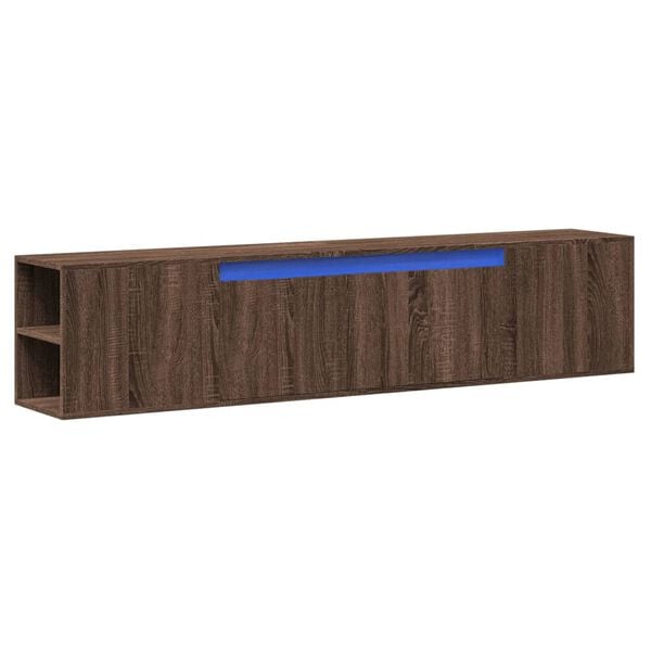 vidaXL TV Wall Cabinet Brown Oak Engineered Wood Large TV Wall Cabinet