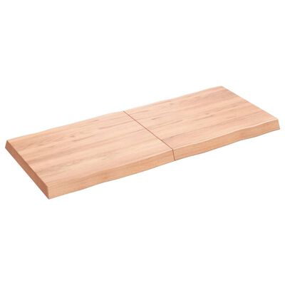 vidaXL Table Top Light Brown 47.2"x19.7"x(0.8"-2.4") Treated Solid Wood Live Edge
