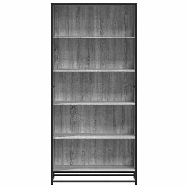 vidaXL Bookcase Grey Sonoma Engineered Wood Tall Bookcase Rectangular