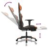 vidaXL Gaming Chair with Footrest Black and Orange Faux Leather
