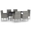 vidaXL Garden Dining Set Anthracite PE rattan 7 Pieces Garden Dining Set