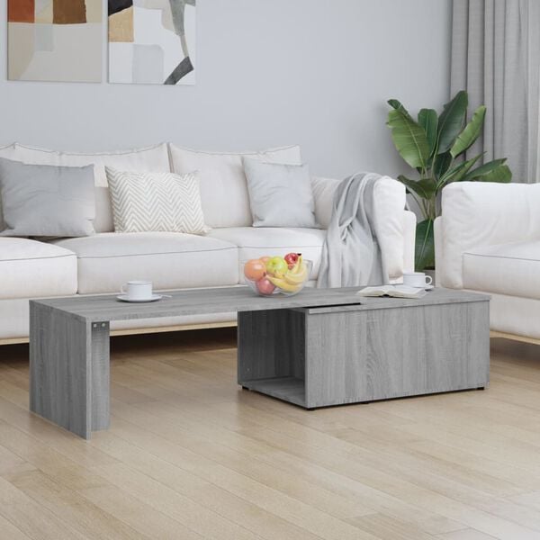 vidaXL Coffee Table Gray Sonoma Engineered Wood Large Swivel