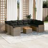 vidaXL Garden Sofa Set Grey PE rattan Large Modular Garden Sofa Set