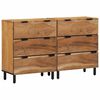 vidaXL Sideboard Set 2 pcs Natural Solid Acacia Wood
